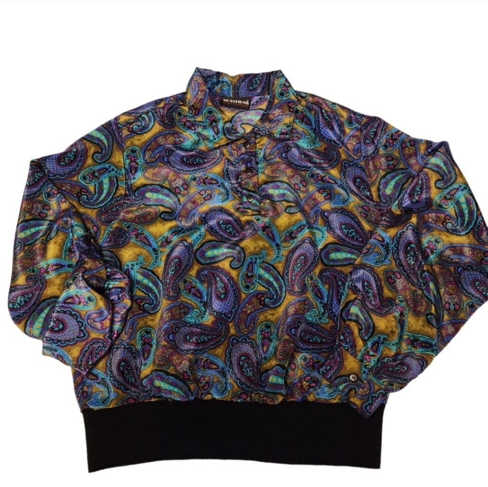 Vintage Paisley Blouse Size L - Picture 5 of 11